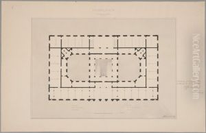Nationalmuseum. "Plan af Andra Vaningen" by Fredrik Wilhelm Scholander