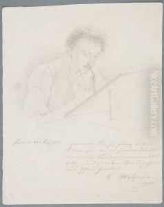 Greeting with Portrait from Carl Ferdinand Stelzner to Emil Baerenzen