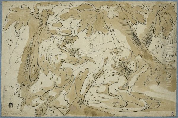 Faun spelar flojt sovande herde (Merkurius o Argus) - view 1