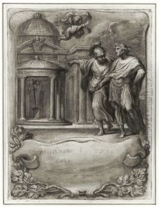A Hero is brought to a temple of virtue by Minerva