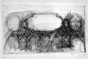 Project for a ceiling, suggesting the partition of the ceiling and the decoration of the spandrels