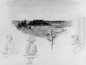 Landskapstudie fran Niemenlauta (Sakkijavi) samt barnstudier