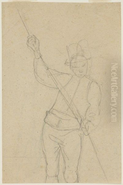 A Man from Dalecarlia Punting a Boat - view 1