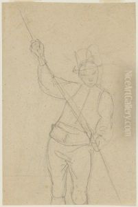 A Man from Dalecarlia Punting a Boat by Wilhelm Marstrand