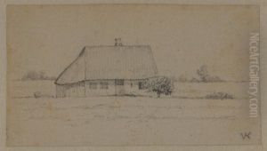 Landskap med hus by Vilhelm Kyhn