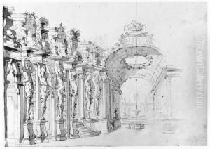 Dekorationsutkast for opera by Jean Eric Rehn