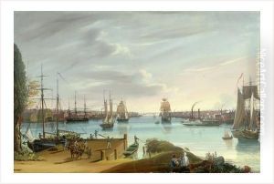 Vue Du Port De Boston Avec La Navette A Vapeur Boston-providence 'le Narrangasett'