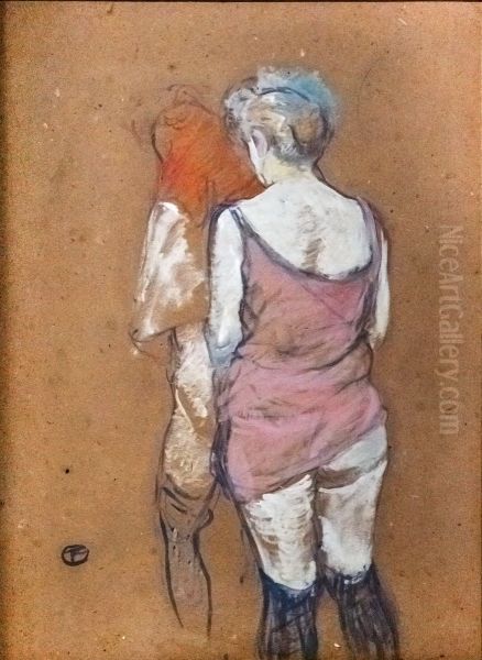 Two semi-nude women from behind. House in the rue des MoulinsFrancais:Deux femmes demi-nues de dos. Maison de la rue des Moulins"Italiano:Due donne seminude di spalle. Casa in rue des Moulins - view 1