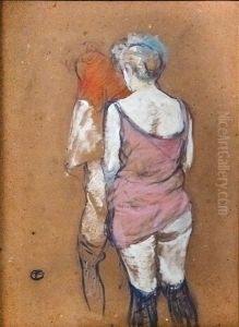 Two semi-nude women from behind. House in the rue des MoulinsFrancais:Deux femmes demi-nues de dos. Maison de la rue des Moulins"Italiano:Due donne seminude di spalle. Casa in rue des Moulins