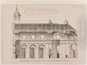 Forslag till Karlskrona stadskyrka. Langdsektion. ur Bellinga samlingen nr BXVII 40 b by Jean Eric Rehn