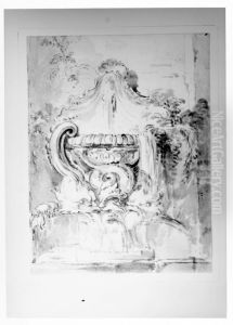 Barockfontan med delfiner