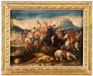 Combattimento Tra Cavalieri Cristiani E Turchi by Antonio Calza