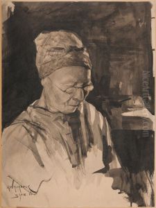 Aldre kvinna i glasogon, Grez