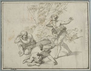 Adam och Eva vid Abels doda kropp by Gerard de Lairesse