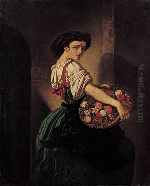 Dziewczyna Z Koszem Kwiatow 1867 R. - view 1
