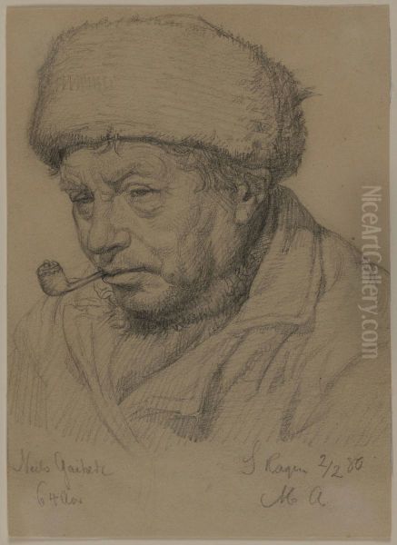 Portrattstudie av Niels Gaihede (1816-1890) - view 1