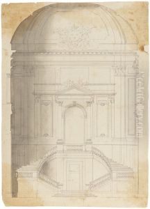 The Royal Palace in Stockholm; Interior Elevation of the South Archway (Facing the Hall of State)