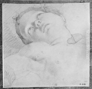 Head of a child thrown back