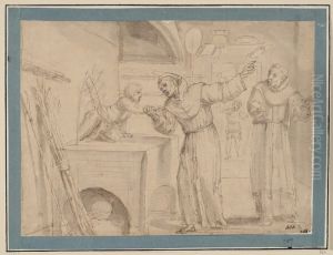 St. Diego rescuing a child from a burning oven by Annibale Carracci
