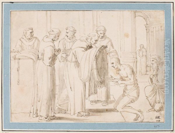 St. Diego receiving the Franciscan habit - view 1