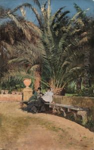 Conversazione in giardino by Giuseppe de Nittis