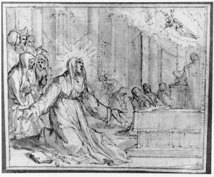 The stigmatisation of St. Catherine of Siena by Francesco Vanni