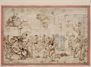 Composition study for "Sinorix carried from the temple of Artemis" by Pietro Testa