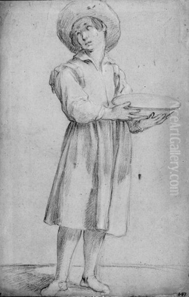 Study for a boy holding a basin - view 1