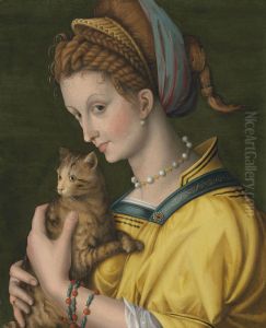 Portrait of a young lady holding a cat