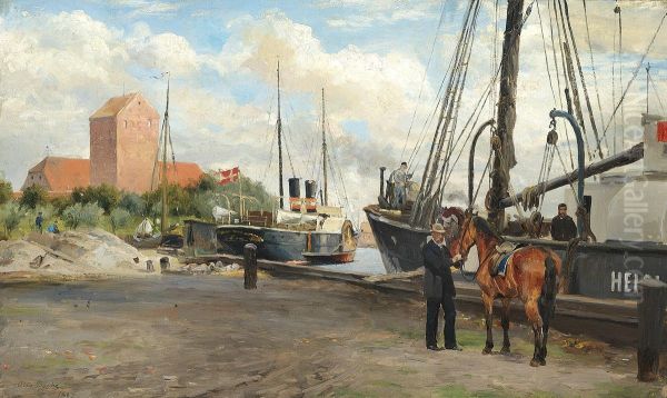 View from the port of Korsor with steamships. - view 1