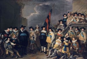The arquebusiers' civic guard company of captain Cornelis de Graeff and lieutenant Hendrik Lauwerszn in Amsterdam by Jacob Adriaensz Backer