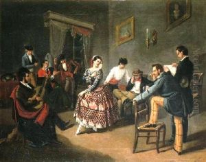 Baile en un salon by Manuel Cabral y Aguado Bejarano
