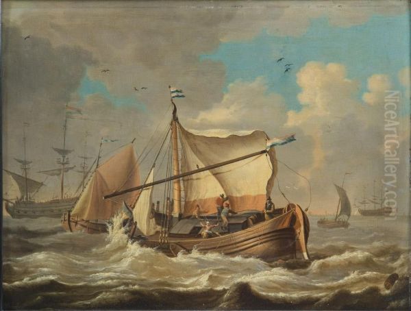 Dutch Ships in Rough Sea - view 1