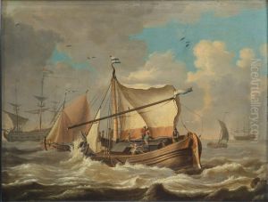 Dutch Ships in Rough Sea by Ludolf Bakhuizen