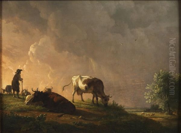 Grazing; Shepherd and Flock - view 1