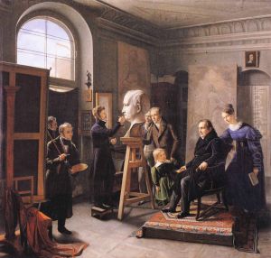 Ludwig Tieck, von dem der Bildhauer David d'Angers eine Buste anfertigt by Carl Christian Vogel von Vogelstein