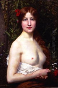 Half-Length Demi-Nude by Jules Lefebvre