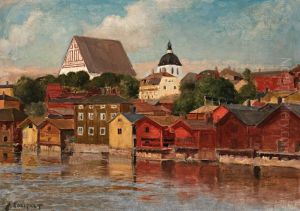 River Bank Scene fromPorvoo by Albert Edelfelt