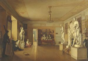 Atelier of the artist Alexey Venetsianov by Alexey Venetsianov