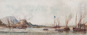 'Attack in 'Fatushur' (Fatshang Creek). 1857. (H.M.S.) Coromandel, Admiral Seymour... Commander Keppel in the Steamer 'Hong Kong'...