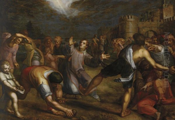 The stoning of Saint Stephanus - view 1