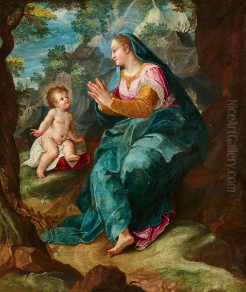 Virgin and Child in a Rocky Landscape - view 1