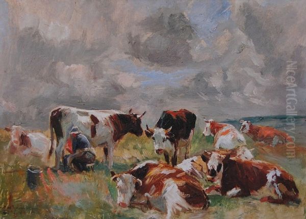 Etude de vaches au pre - view 1