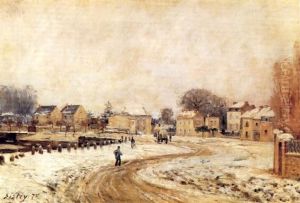 L'Abreuvoir de Marly-Neige by Alfred Sisley