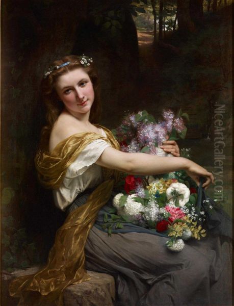 Girl with flowers - view 1