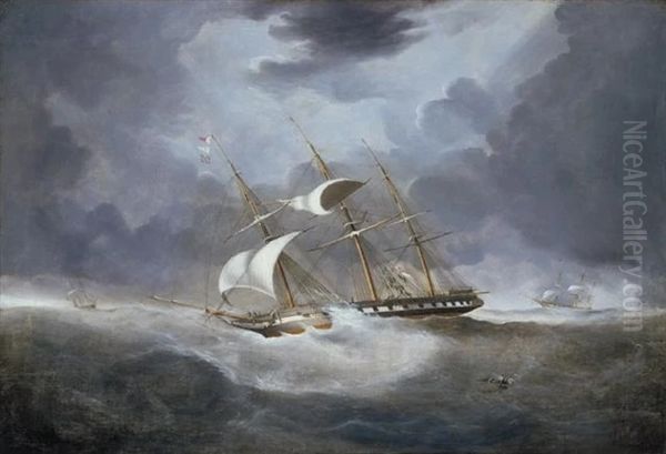 H.M.S. Warspite in a Gale of Wind - view 1