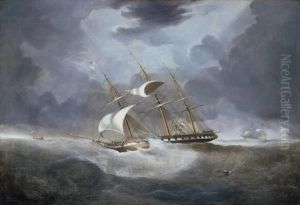 H.M.S. Warspite in a Gale of Wind by John O'Brien