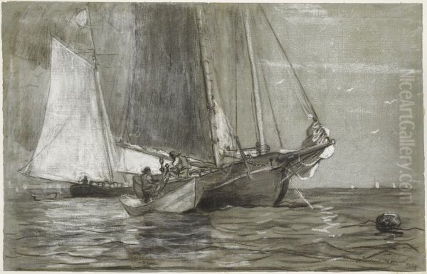 Schooner at Anchor - view 1