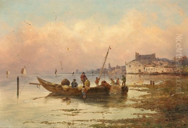 Coastal Landscape with Fishing Boats - view 1