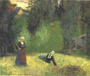 Spring at Lezaven, or The First Flowers by Paul Gauguin